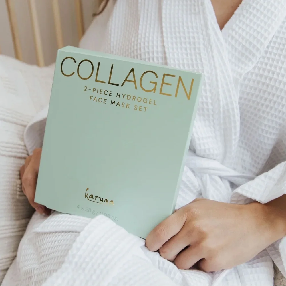Karuna Skin Collagen Hydrogel two (2) Face Masks calms, boosts hydration +more